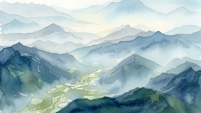Watercolor: Mountains · Clouds